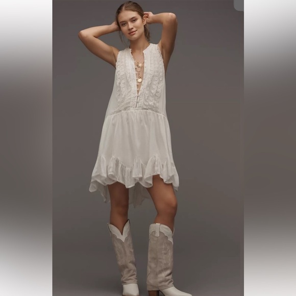 Anthropologie Dresses & Skirts - ANTHROPOLOGIE 
Sleeveless V-Neck Lace Mini Dress